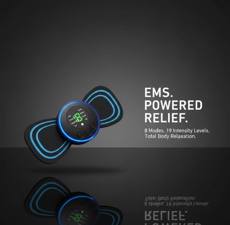 Fambit Wireless Mini Massager Body Massager Machine for Pain Relief, Portable Butterfly Massager for Body Pain Relief, Rechargeable Neck and Shoulder Massage Machine for Blood Circulation